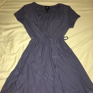 Derek Heart Purple Wrap Short Dress